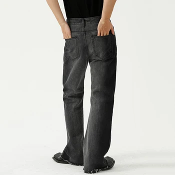 IEFB Mužov 2021 Nové Čierna Sivá-Jeans Kontrast Farieb tie Dye Gradient Micro Trúby Bežné Džínsové Nohavice Pre Mužov Jeseň 9Y8365