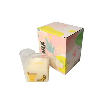 Japonský Štýl Sklo Pohár Mlieka Námestie Mlieko Box Mikrovlnná Rúra Môže Tepla Tvorivé Domácej Kuchyni Drinkware