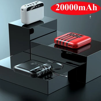 20000mAh Mini Power Bank pre Xiao Huawei iPhone Samsung Poverbank Prenosné Nabíjačky Powerbank Externá Batéria Power Bank