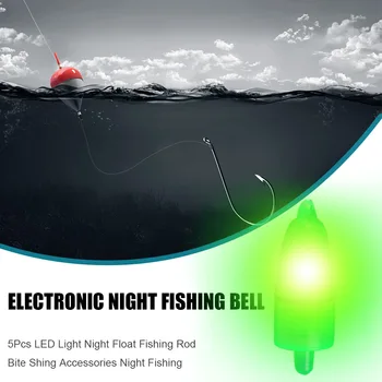 2021 5 ks Rybársky Prút Tip Skus LED Svetlo, Krúžok Bell Rybársky Prút Tip Klipy Nástroj Príslušenstvo Rybárske Zvony, Alarm, Svetelný Noc