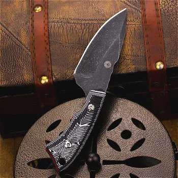 G10 rukoväť black stone wash 59HRC vonkajší rovný nôž, vonkajší cestovné musia byť malé, rovné nože, poľovnícke taktické nôž