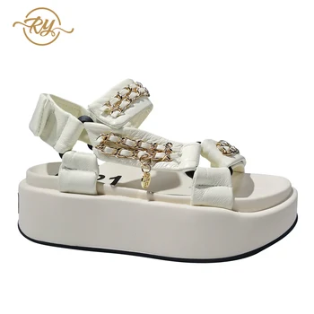 RY-RELAA Európskej topánky dámske Originálne Kožené sandále na platforme 2021 Letné nový štýl dizajnér sandále INY podpätky ženy tide