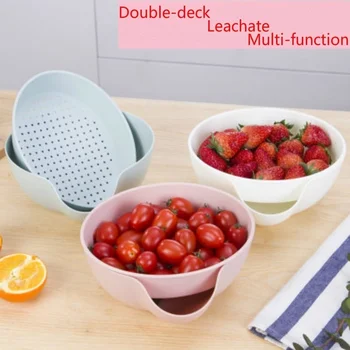 Viacúčelové Mini Double Layer Mozgov Kôš pre Vody na Umývanie Ovocia a Zeleniny Visí stojan na riad