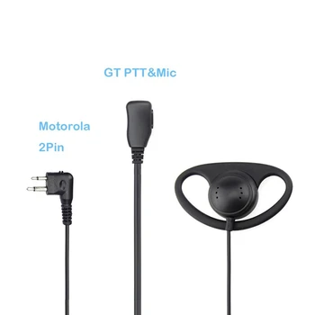 (2 Pack) 2Pin Rozšírené D Tvar Klip-Ear Ptt Slúchadlo Headset Mikrofón Pre Motorola 2 Spôsob, ako Rádiá Gp88S Gp300 Gp68 Gp2000 Gp88 Gp3188 C
