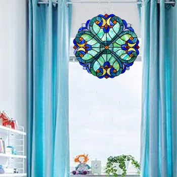 V Tvare srdca Okno Panel Kráľovská Modrá Multi Color Zavesenie na Stenu Decor Art Dekorácia na Dvere Ornament Dvore Okno