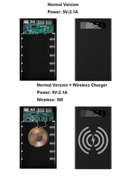 DIY Power Bank 18650 Batérie Prípade Bezdrôtovej Nabíjačky pre Iphone Xiao Telefóny Dual USB Typu C Nabitia Batérie Úložný Box Shell