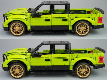 MOC technológia auto stavebným green cross country vyzdvihnutie F150 DIY montáž chlapec hračka darček model vzdelávania