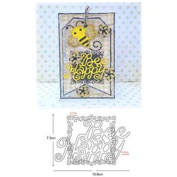 Šťastný Bee Čipky Rám Nové 2021 Rezanie Kovov Zomrie pre DIY Scrapbooking Papier a Karty, Takže Dekoratívne Razba, Zomrie, zomrie Plavidlá