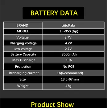 1-20PCS Lii-35S Nové 18650 batéria 3,7 V 3500mAh nabíjateľné lítiové batérie, LED baterka+DIY špicaté