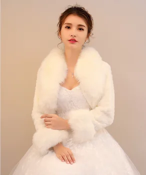 Hot Predaj kórejská Verzia Kožušiny Žien Jeseň A v Zime Dlhým Rukávom Teplé Kožušiny Svadobné Bunda Elegantné Večerné Kabát