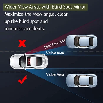 Blind Spot Zrkadlá pre Automobily, Nastaviteľné Auto Pomocné Univerzálny širokouhlý Bočné Zrkadlo Snap Spôsob, ako pre Parkovanie Blind Spot Eliminator