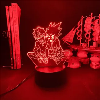 Akrylových 3d Lampa Anime Hunter X Hunter Killua a Gon pre Spálňa Decor Nočného Darček k Narodeninám Led Nočné Svetlo Manga Hxh Killua