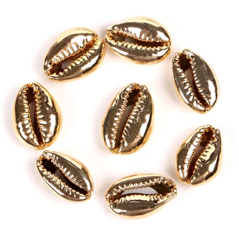 10-20 mm Zlaté Á Seashell Cowrie Conch Korálky pre Šperky, Takže Prírodné Shell Perly Diy Pláži Náramky, Náhrdelník