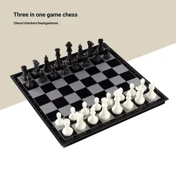 3 V 1 Drevených Medzinárodnej Šach Drevené Šachy Doskové Hry Dáma Dosková Hra Skladacia Šachovnici Backgammon Pre Deti Dospelých