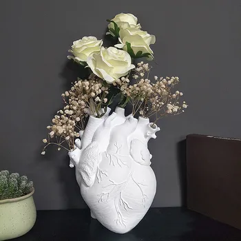 Kreatívne Váza Anatomický Tvar Srdca Kvetinové Vázy Nordic body art váza Socha Ploche kvetináče Domova Ornament Najlepší Darček