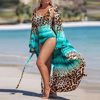 Sexy Leopard Tlač Plavky, Plavky, Letné Ženy Cover-Up Bikiny, Plavky Brazílsky Kombinézu Celé Plavky Plážové Oblečenie