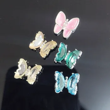 1Pcs Kúzlo Zirkón 3D Butterfly Nail Art, Ozdoby Luxusné Lesklé Mačka Oči Crystal Kameň Šperky Manikúra Dizajn Príslušenstvo