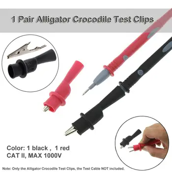 Najnovšie 1 Páry Alligator Krokodíla Test Klipy Svorky pre Multimeter Tester Sonda Červená + Čierna Pre Testovací Nástroj Príslušenstvo