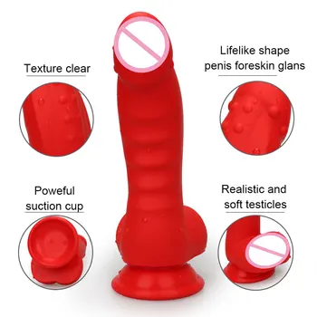 Červené Dildo Análny Sex-hračky Masturbator Pre Ženy, Gay Tekutý Silikónový Dilda prísavky Zadok Plug Riti, Sexuálne Hračky Pošvy Stimulátor