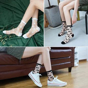1 Pár Nových Príchod Ženy Ponožky Jar Leto Prúžok, Štvorec Stožiare, Ponožky Harajuku Kórea Bežné Čierne A Biele Ponožky