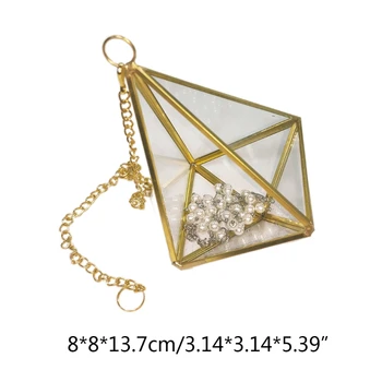 Geometrické Číre Sklo Šperky Box Krúžok Box Stene Visí Geometrické Terárium Moderné Vnútorné Otvorenie Polyhedron Hrniec Kontajnerov