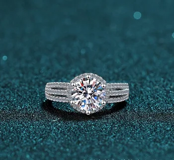 Nový štýl praskanie moissanite krúžok pre ženy šperky zásnubný prsteň pre svadobné 925 strieborný prsteň lesklé gem darček k narodeninám