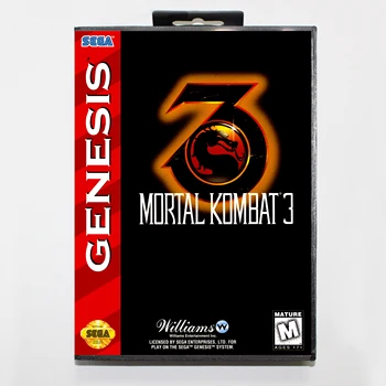 Mortal Kombat 3 Krabicovú Verziu 16bit MD Hra Karty Pre Sega MegaDrive Sega Genesis Systém