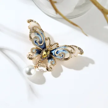 Pomlee Kórejský Módne Odkvapkávanie Pearl Motýľ Brošňa Jwelry Pre Ženy Jednoduché Smalt Cloud Broches Para Ropa Mujer