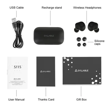Pôvodné SLABIKE S115 basy slúchadlá bezdrôtové slúchadlá zníženie hluku SLABIKE S115 ovládanie Hlasitosti slúchadiel Bluetooth-kompatibilné