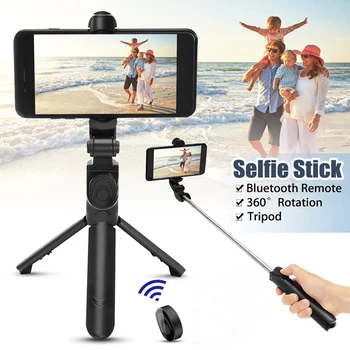 Selfie Stick Držiteľ Bluetooth Ovládanie Uzávierky Ručné Stick 2 v 1 Skladacia Plochu Podporu Stojan pre iPhone 12 11 X