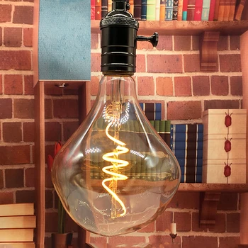 Staromódny Mäkké A Pružné Edison LED Žiarovky Žiarovka G125 Stmievateľné Špirálové Vlákna 4WE27 Vlákna Žiarovky Domáce Dekorácie