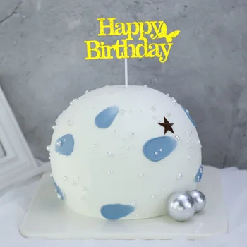 10pcs Happy Birthday Cake Vňaťou Papier, Zlato, Striebro Cupcake Mulčovače Narodeninovej Party Dodávky Tortu Dekorácie, Reklamné Predmety