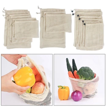 Bavlna Oka Zeleniny Tašky Vyrábajú Taška Zero-Skladovanie odpadov Taška pre Kuchyňa