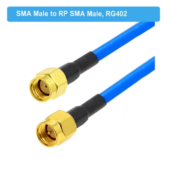RG402 Kábel RP-SMA Samec na SMA Male ANTÉNNY Adaptér Koaxiálny Kábel Semi-Flexibilné Pigtail 50 Ohm Vysoká Frekvencia Test Kábel Koaxiálny Jumper