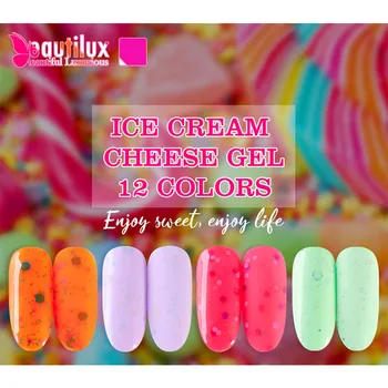 Beautilux Syr Nechty Gel Polish UV LED Ice Cream Cukru Semi Trvalé Gély Nechty Lak Candy Farby Nechtov Gél Lakom, 10 ml