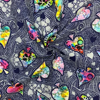 Krásne Bavlnené Tkaniny Farba Spodnej Poker Piky Vzor Digital Print Šijací Materiál DIY Domáce Patchwork Šaty Oblečenie