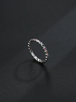 GOMAYA 925 Sterling Silver Ring Romantický Multicolor Tvarované Cubic Zirconia Prstene Pre Ženy, Svadobné Jemné Šperky Darček Nový Príchod