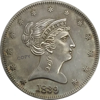 1839 Spojené Štáty Pol Dolára Dozadu Hlavu Cupronickel Á Strieborných Zberateľských Kópiu Mince