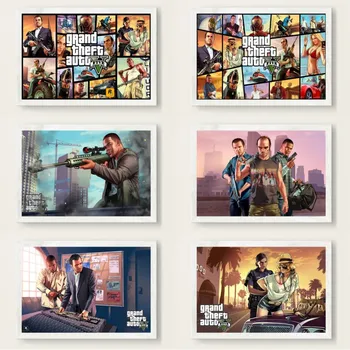 Horúca Hra Kryt Grand Theft Auto GTA 5 Horúce Video Hry, Umelecké Plátno, Maľovanie Plagátu a Tlač Wall Art Obrázky pre Obývacia Izba