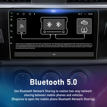 Android 10.0 2 Din autorádia WIFI pre Toyota Corolla Ralink 2013 2016 Multimediálne Video Prehrávač, GPS Navigaion Vedúci jednotky