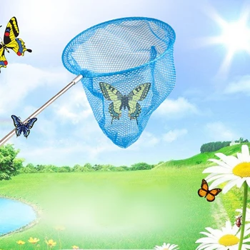 1PC Farebné Deti Anti Slip Grip Ideálny Teleskopické Motýľ Čistý Rozšíriteľný 34 Palcov pre Lov Chýb Hmyzu Rybárske Hračky NOVÉ