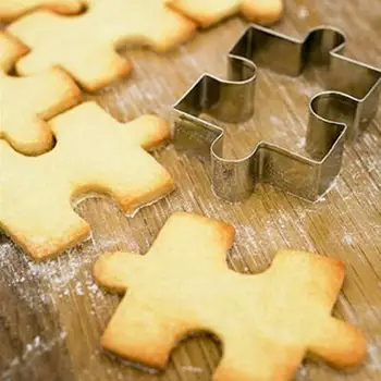 Puzzle Tvar Cookie Cutter Tortu Fondant Zdobenie Nástroj Z Nerezovej Ocele Plesní