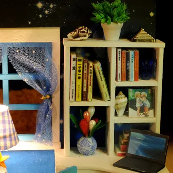Bábika Dom Nábytku, Súpravy DIY 3D Drevené Hračky Mini Miniatúry Roombox domček pre bábiky Hračky pre Deti Narodeninám Nový Štýl