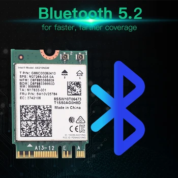 WiFi 6E Intel AX210 M. 2 Karty Ploche Auta 3000Mbps 2.4 G/5G/6Ghz Bluetooth 5.2 802.11 AX Bezdrôtový Sieťový Adaptér Antény Windows10
