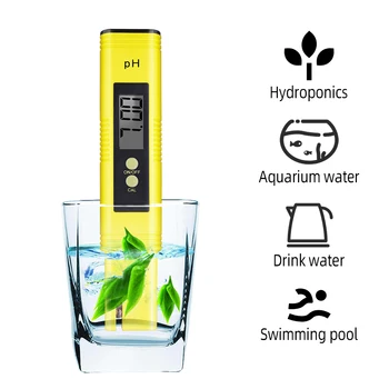PH Meter Kvality Vody Tester 0.01 PH Vysokej Presnosti Merací Rozsah 0.00-14.00 S Buffer Prášok pre Akvárium Bazén Hydroponics