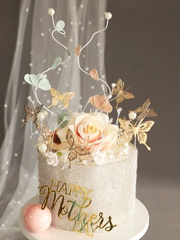 Svadobný Koláč, Koruna vňaťou Cake decoration ozdobený kovaného železa motýľ veniec ozdoby crystal pearl koruny narodeniny zdobiť