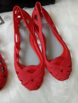 2020 Lete duté dámske topánky plytké jamky PVC topánky jelly sandále matka jelly ploché topánky Melissa plážové sandále SHW059