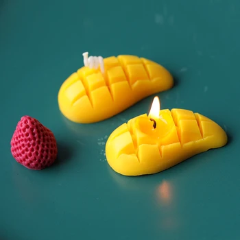 Mango sviečka formy simulácia ovocie čokoládový puding silikónové formy DIY materiál DIY ovocie ručné silikónové mydlo torta deco plesní