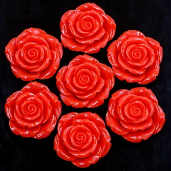2 ks Dištančné Korálky Základne Nastavenie Prstene, Náušnice Dome Tesnenia Cameos Živice Kvet Ruže Tvar Candy Red Šperky DIY Zistenia 41mm