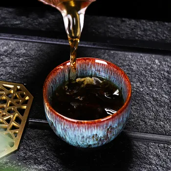 130ml Čínsky Retro Ručné Náhodné Textúru, Farbu Glazúry Vysokej Teplote Výpalu Keramického Teacup Porcelánu